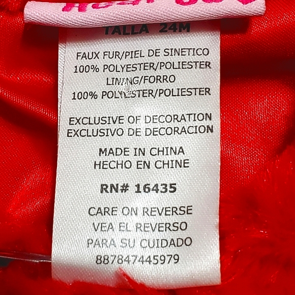 Girls Faux Fur Coat by Young Heart Size 24M - Picture 6 of 6